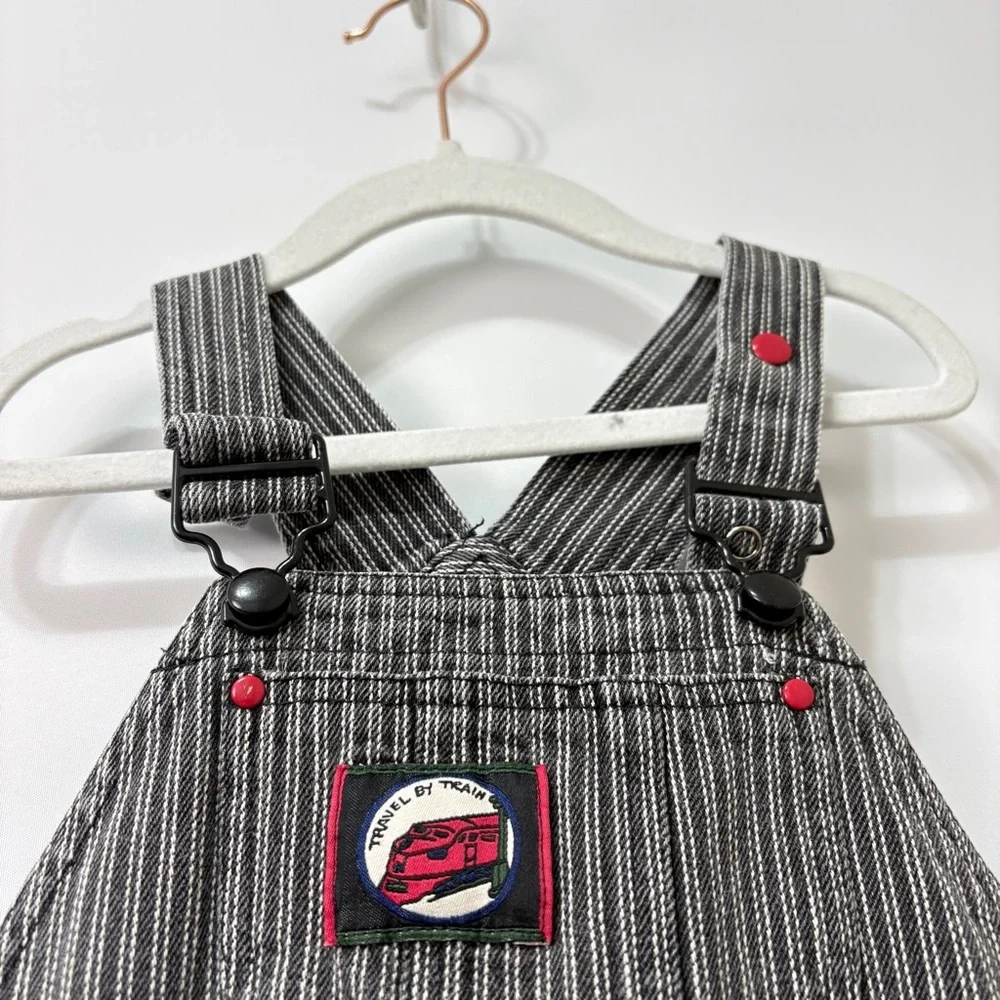 Vintage Gymboree Striped Nlack and White Travel by Train Theme Size 18-24 Months